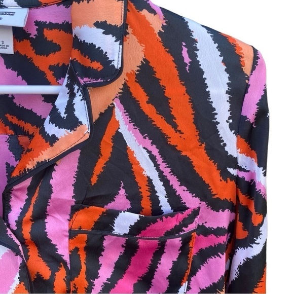 Diane Von Furstenberg Target Women's Disco Zebra Pink Pajama Top I Size: S - Picture 4 of 10